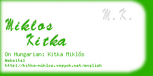 miklos kitka business card